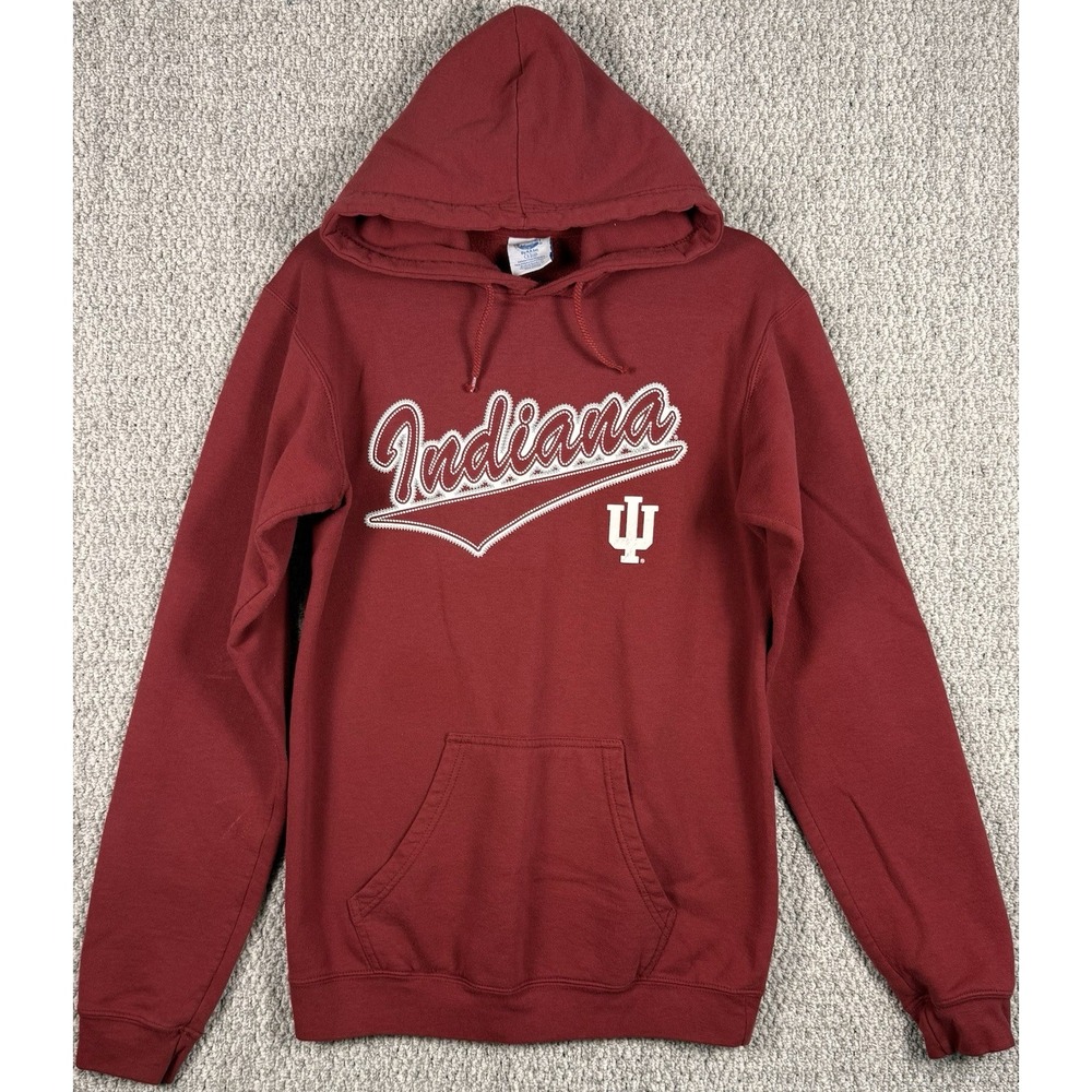 Vintage Y2K Indiana Hoosiers‎ Hoodie Small IU NCAA Sweatshirt Red Pullover